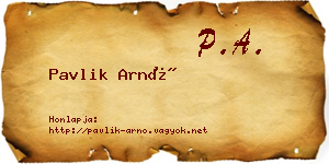 Pavlik Arnó névjegykártya